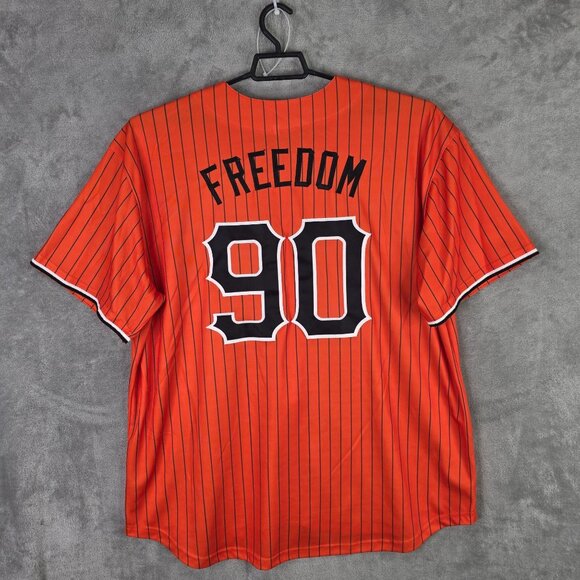 Mens Exodus Freedom Jersey Orange & Black Striped Button Up Short Sleeve 3XL - Picture 5 of 8